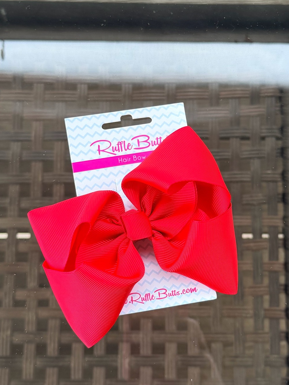 RuffleButts Bright Red Hair Bow NWT